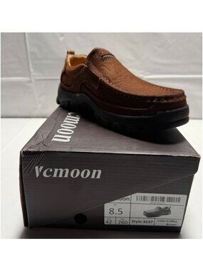 Vcmoon Mens Slip-On Shoes Brown Size 8.5 NEW